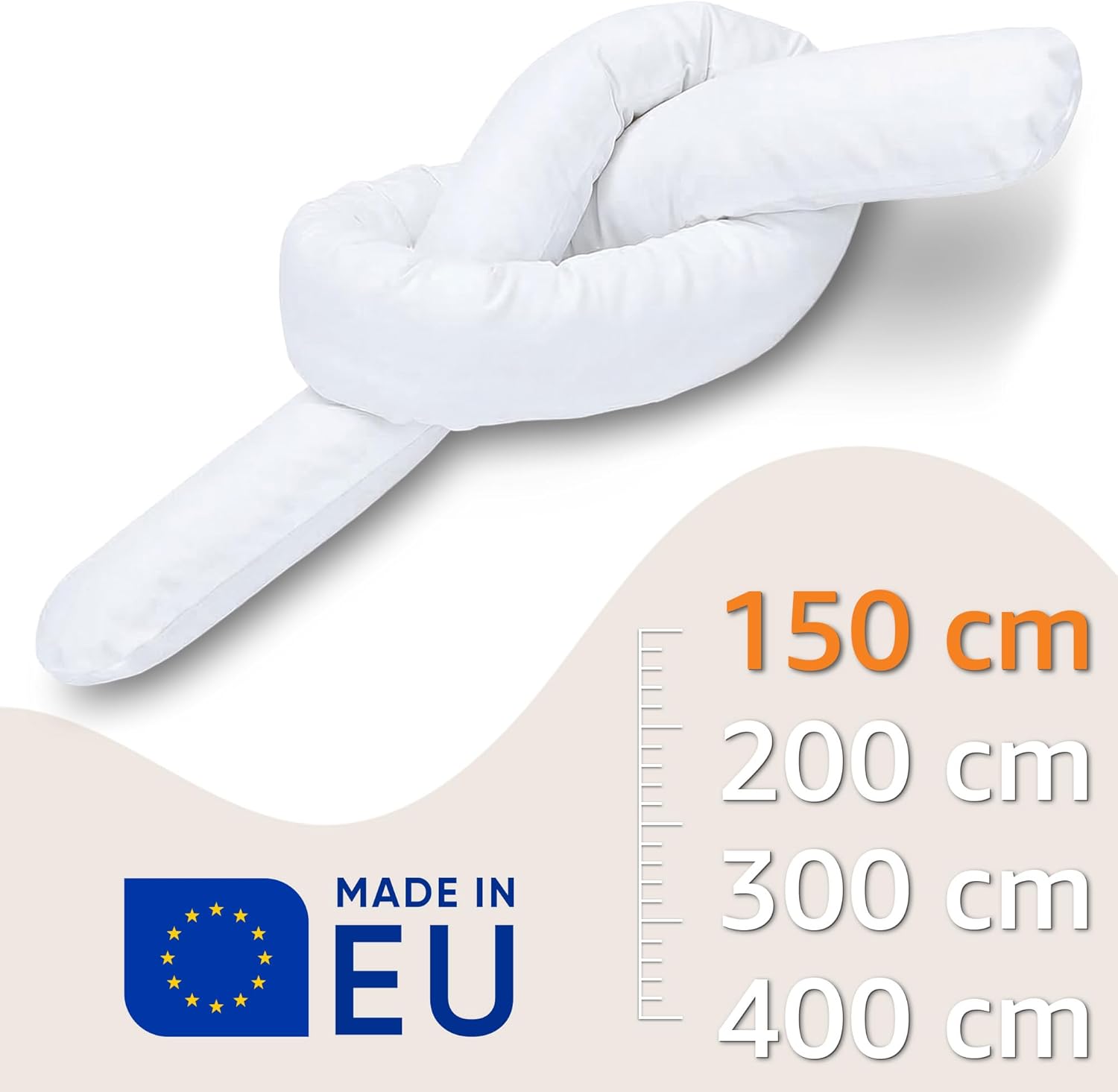 Thumbnail 2 de Totsy Baby Seitenschläferkissen/Bettrolle (150 cm) aus Baumwolle Waffel, Oeko-Tex Beige mit Sternen