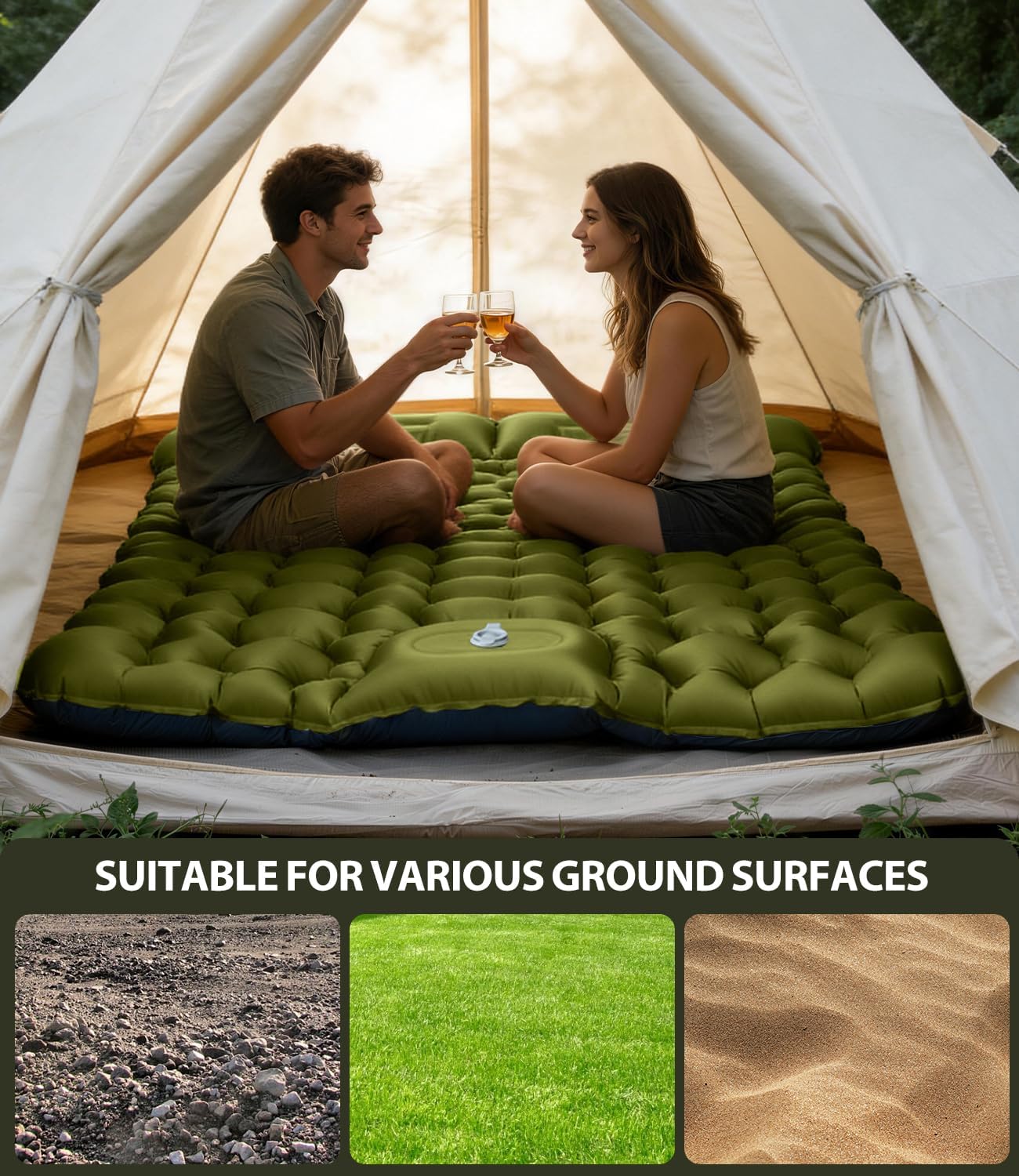 Thumbnail 3 de DoXtreme Double Self-Inflating Camping Mattress 195x134 cm, 10 cm Thick – 2 Person