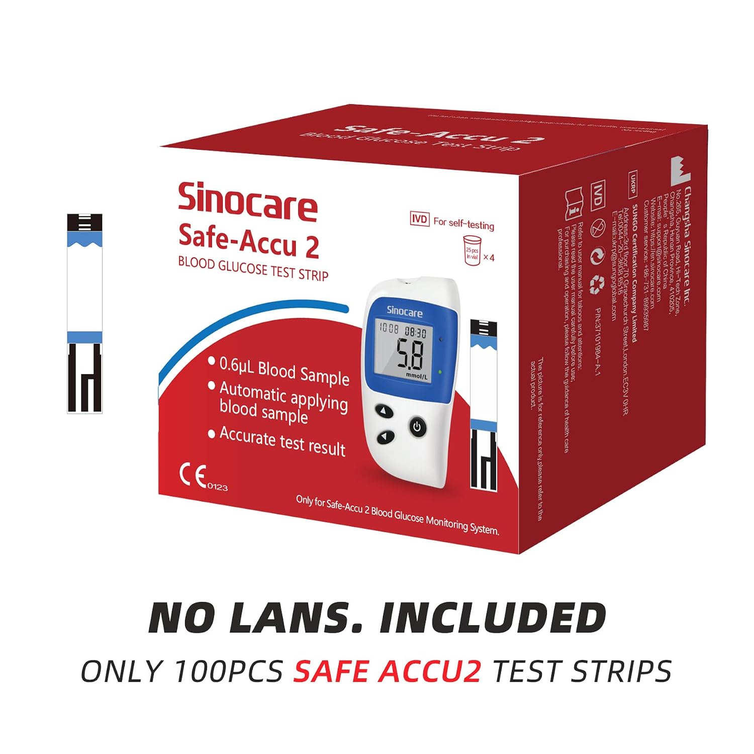 Thumbnail 5 de Sinocare Safe Accu2 100PCS test strips