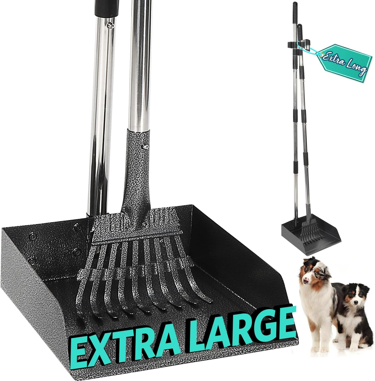 Detalle de Bamda Pooper Scooper with Extra Long Adjustable Handle and Large Tray for Dogs of All Sizes