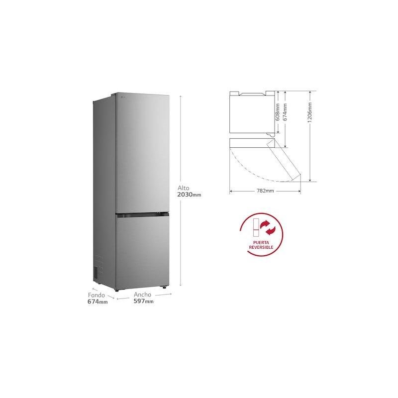 Detalle 2 de Frigorífico combi LG GB-BS322BPY: 322 L, Total No Frost, DoorCooling+ y WiFi en negro