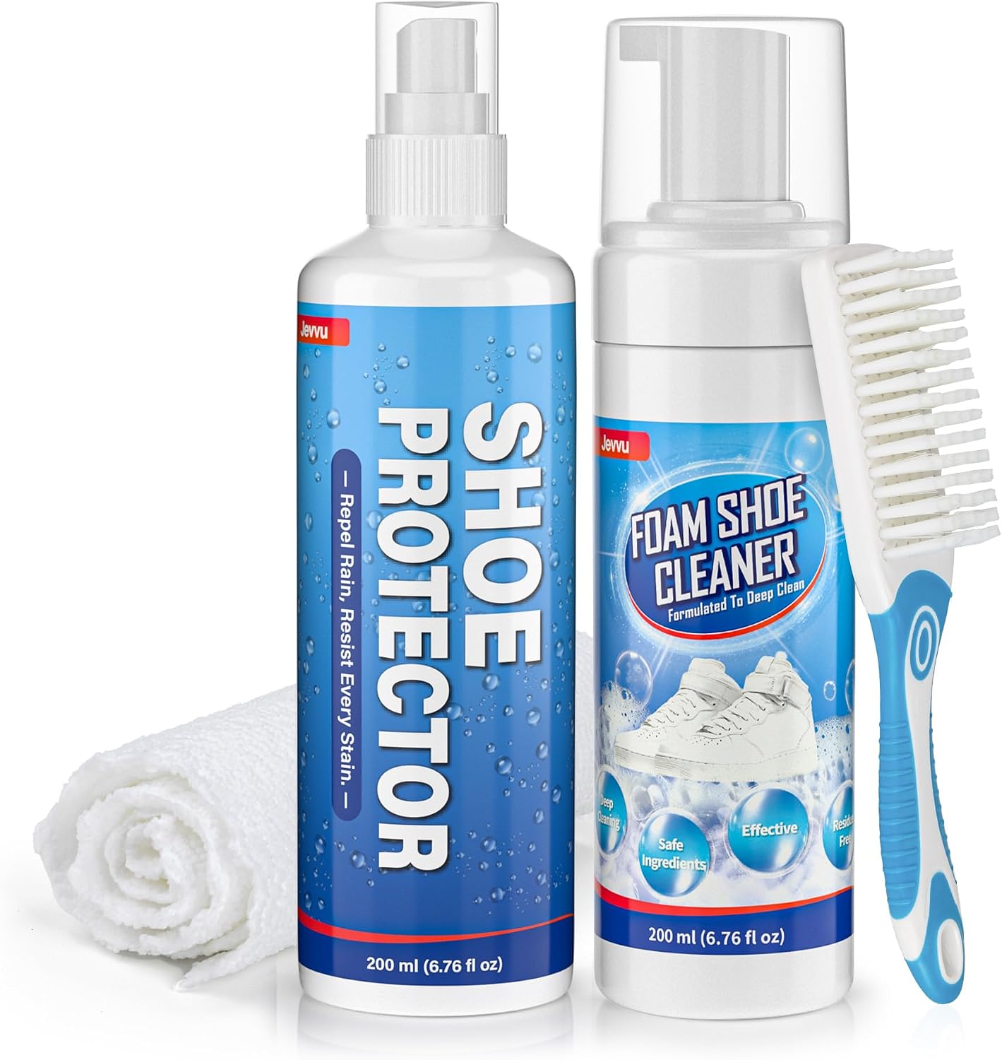 Detalle de Jevvu Shoe Cleaner: 2-in-1 Cleaning Foam and Protective Spray Kit