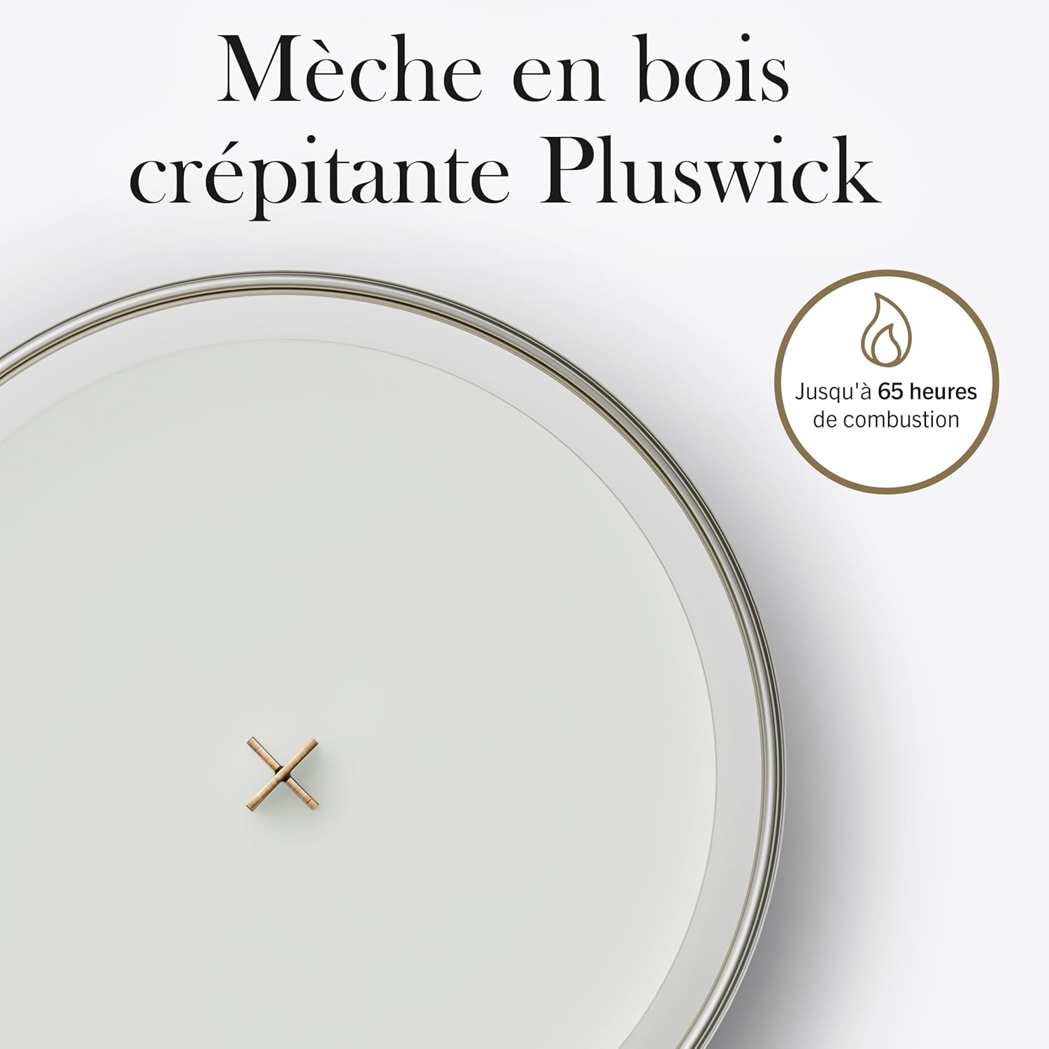 Detalle de WoodWick jarre parfumée moyenne Thé Blanc & Jasmin à mèche en bois crépitante (jusqu’à 60 h)