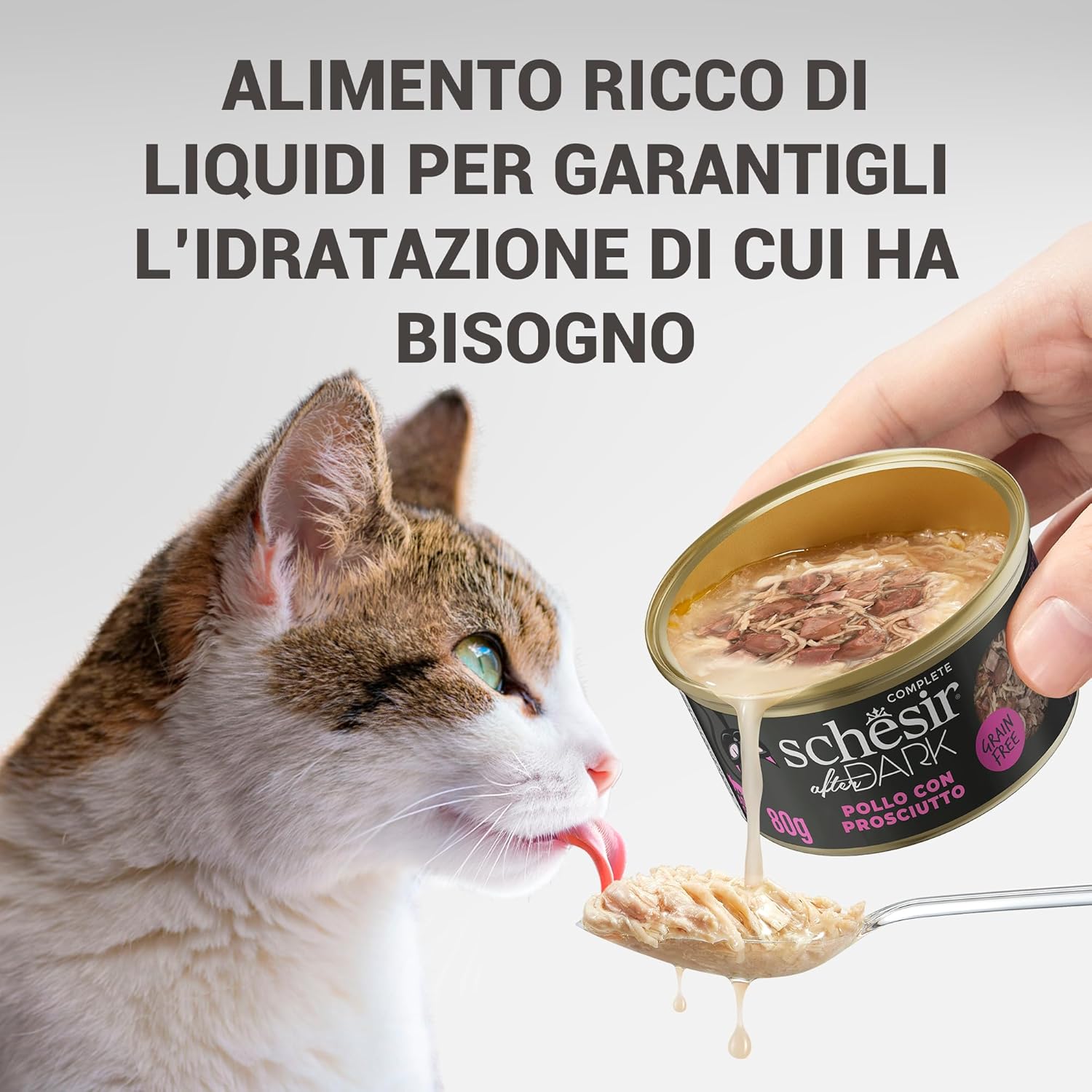 Thumbnail 6 de Schesir After Dark Filetti di Pollo con Prosciutto in Brodo (12 x 80 g) – umido grain free per gatti adulti