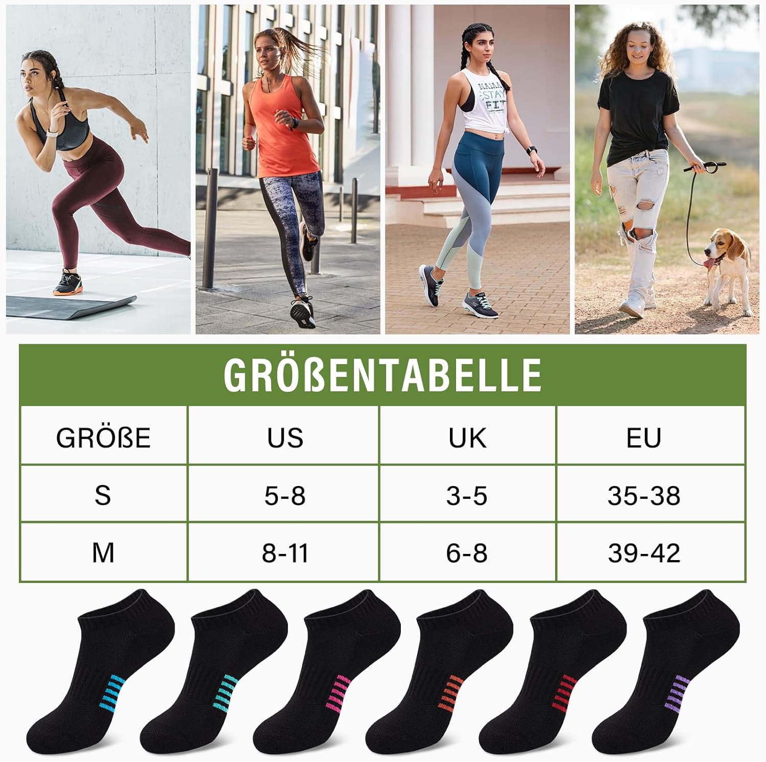 Thumbnail 6 de Effeet Bambus Sneaker Socken Damen (6/12 Paar) – atmungsaktiv, gepolstert, geruchsarm