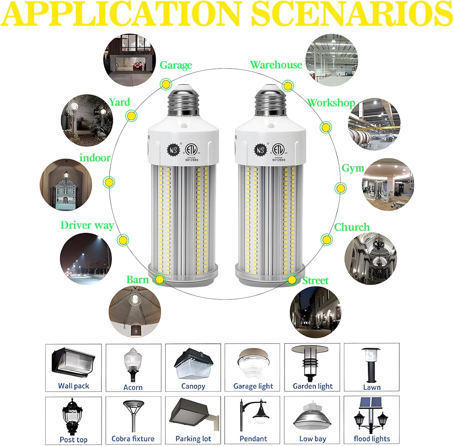 Detalle 2 de NS CCL30 LED Corn Bulb, 9,000 Lumens, 5000K Daylight, E26