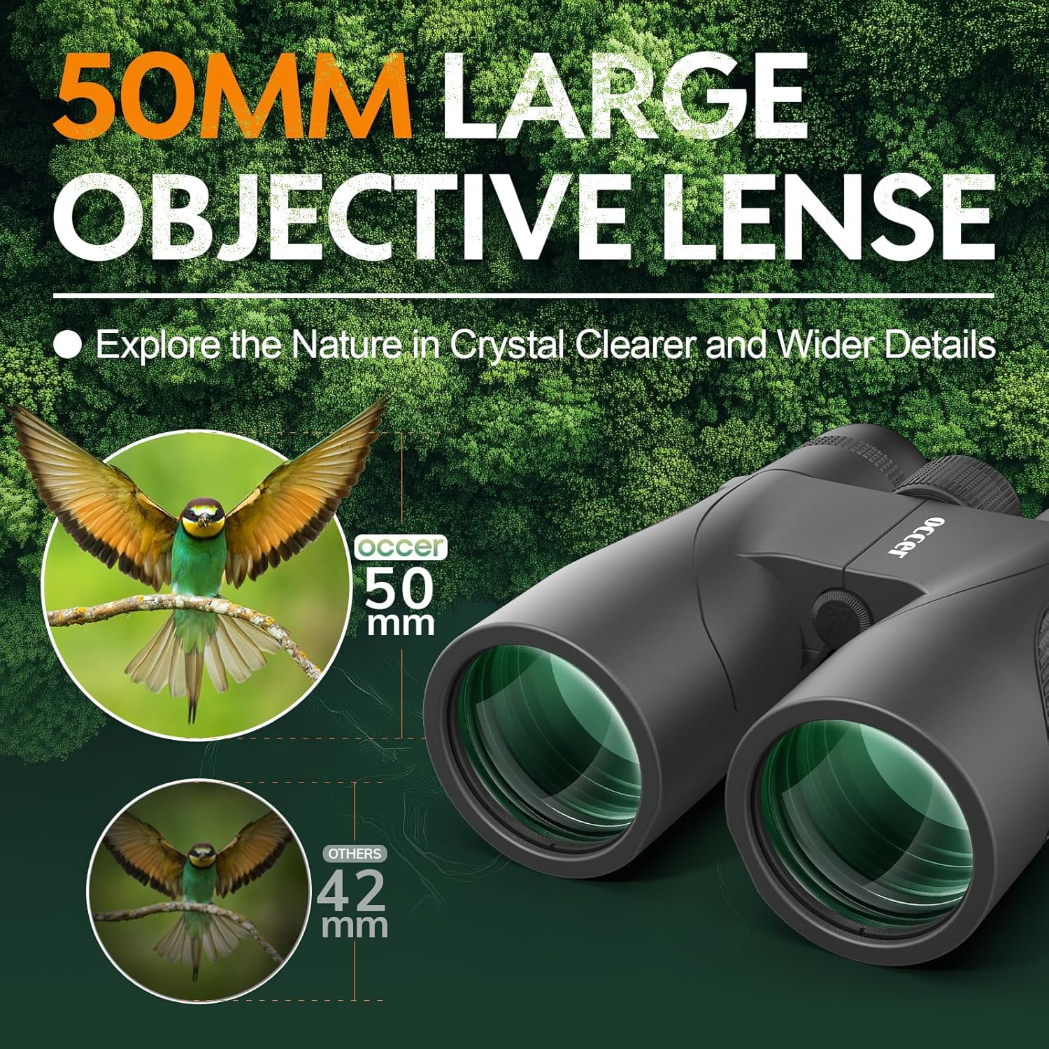 Detalle 2 de occer 12x50 Fernglas Hochleistung fĂŒr Vogelbeobachtung đ