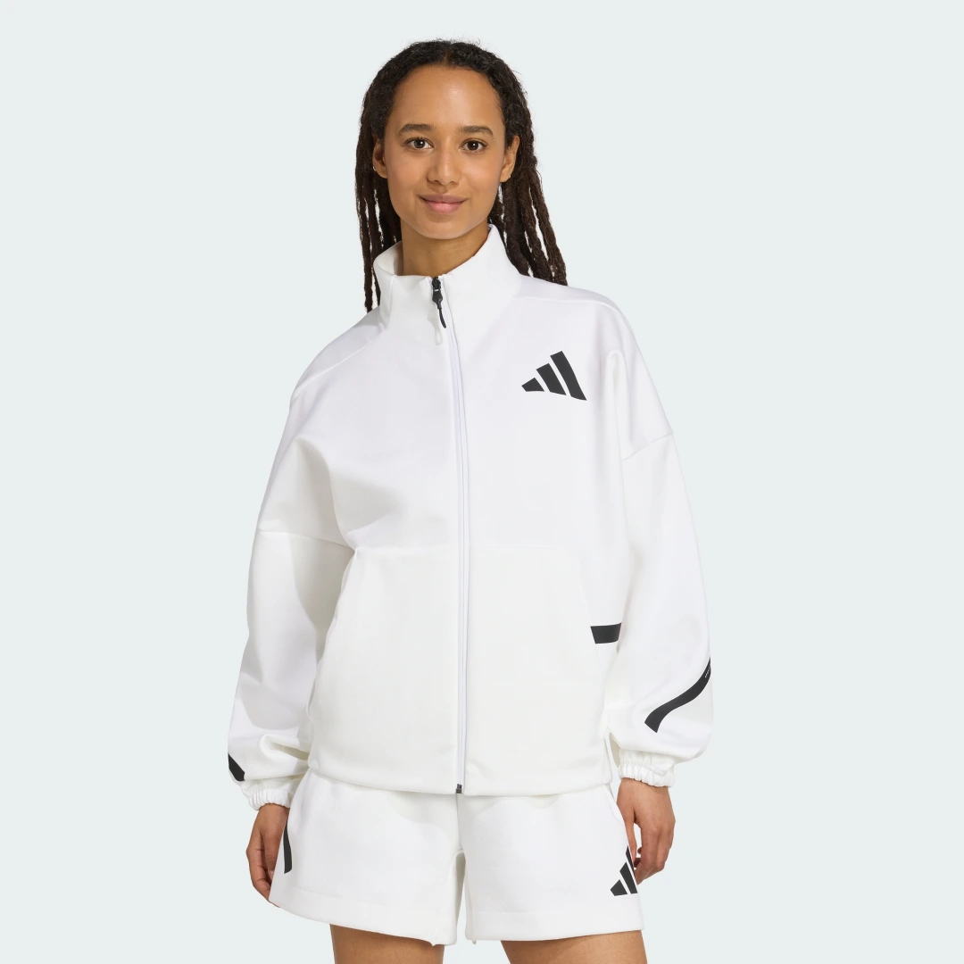 Detalle de Chaqueta deportiva Adidas Z.N.E. en blanco