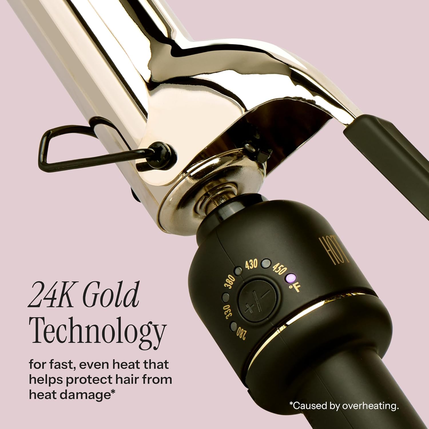 Thumbnail 1 de HOT Tools 24K Gold Professional 1 1/4" Extended Barrel Curling Iron with Clamp (24K Gold Technology)