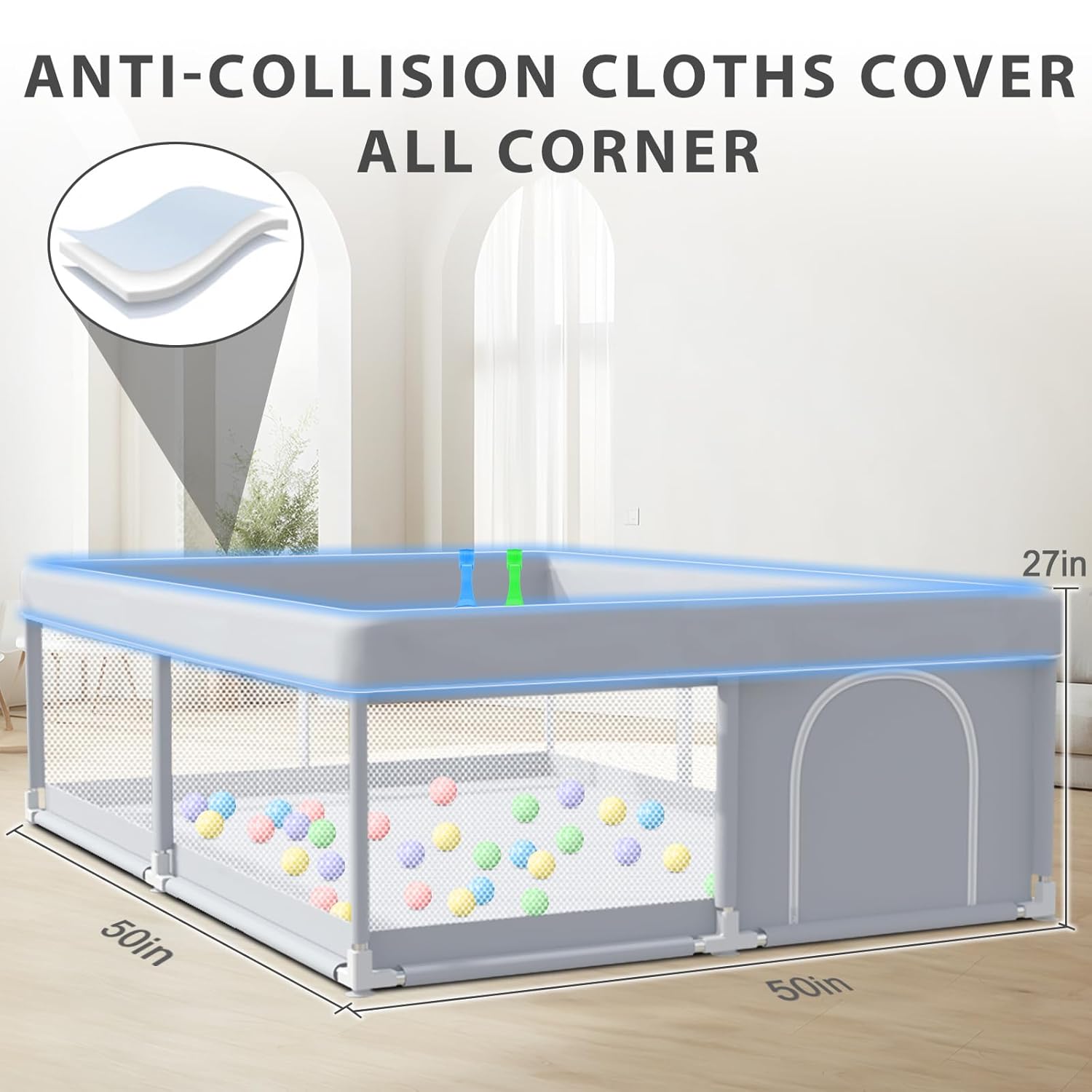 Thumbnail 4 de XVISHX 50 x 50 Inch Baby Playpen