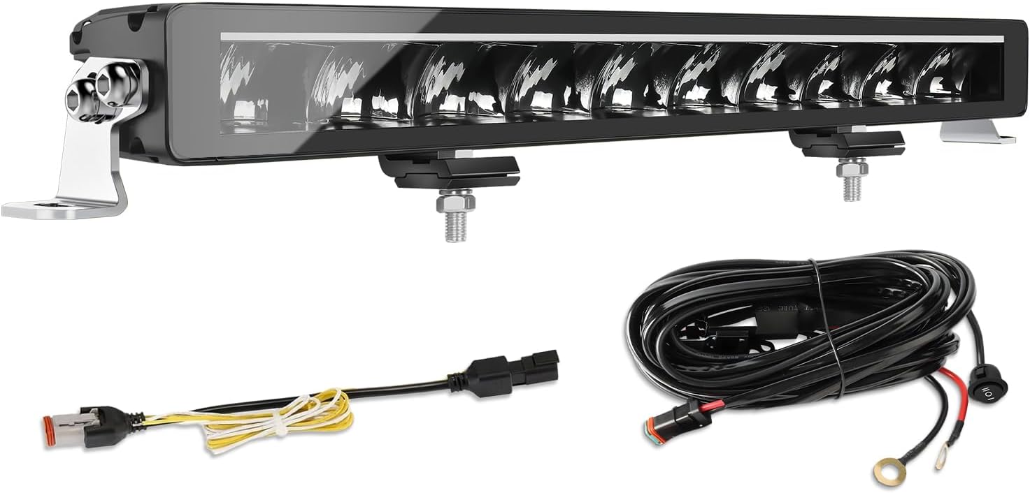 Detalle de CO LIGHT Barre LED 21" 80 W 15000 lm IP69K longue portée (DRL + clignotant amber) homologuée ECE, 12/24 V
