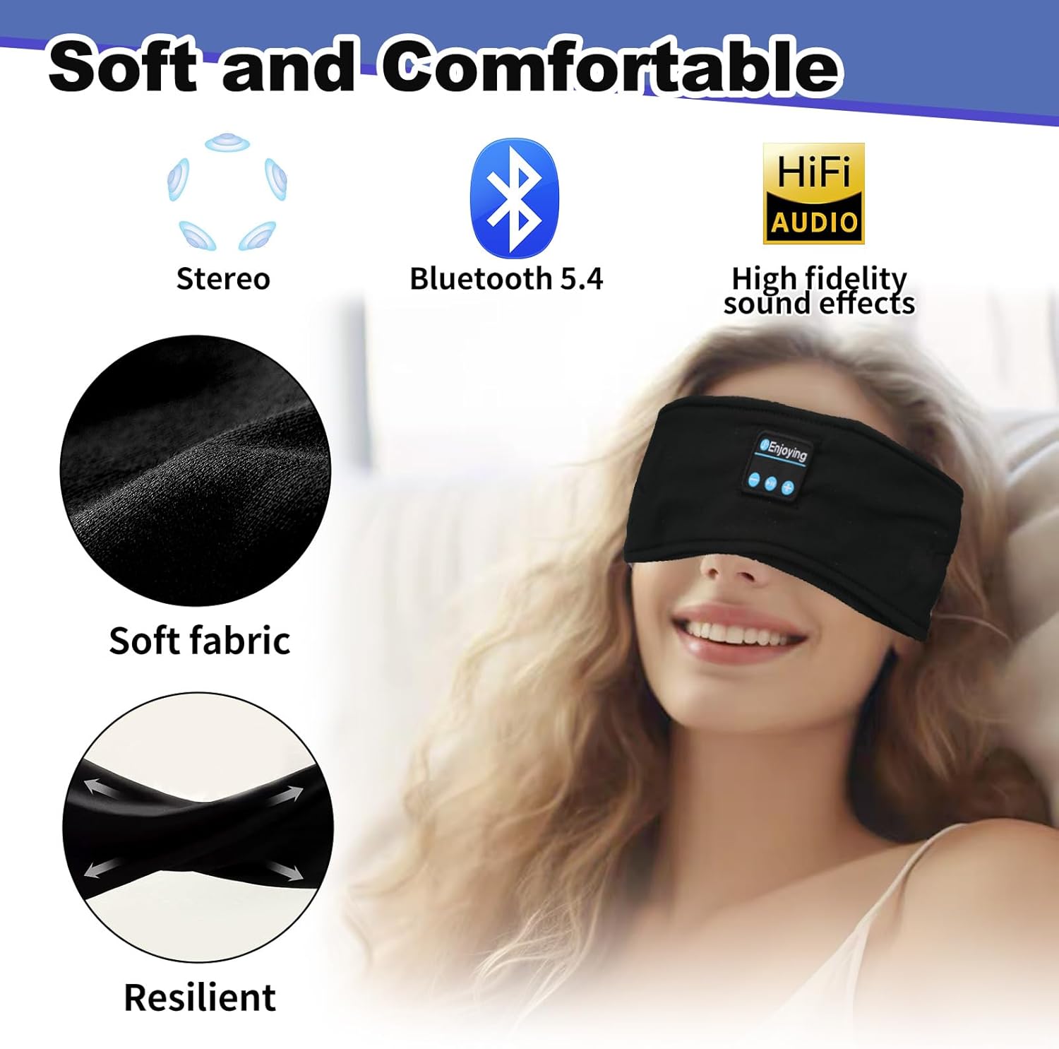 Thumbnail 3 de Wowsofty Sleep Headphones Headband Bluetooth 5.4: Wireless Comfort for Sleep, Sport and Travel