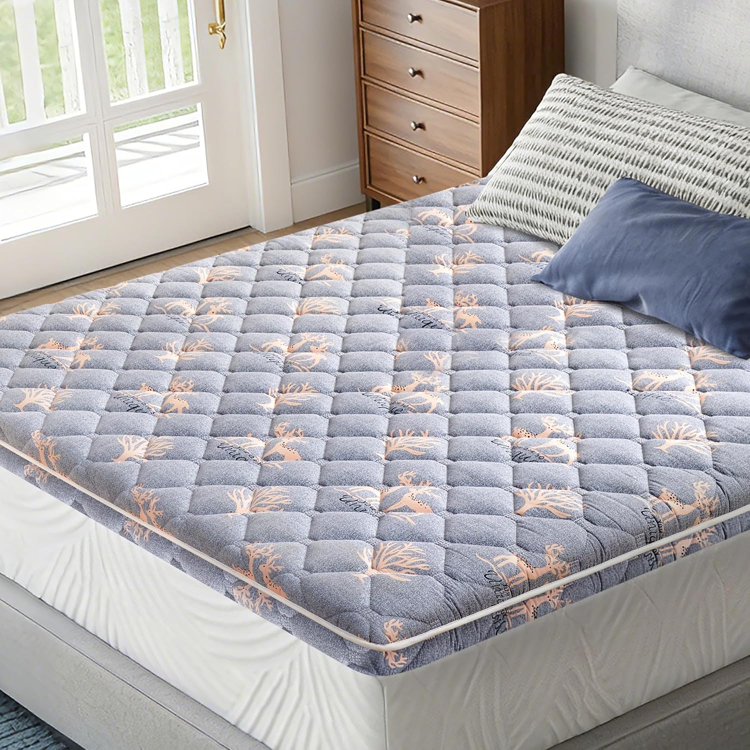 Detalle de Lillibearas RXZER24 9-Layer Foam Mattress Topper, Full 54" x 75", Breathable