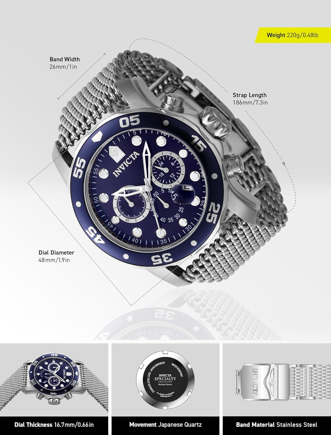 Thumbnail 2 de Invicta Pro Diver 47237: Orologio da Uomo in acciaio inox, movimento Quarzo, cassa 48 mm