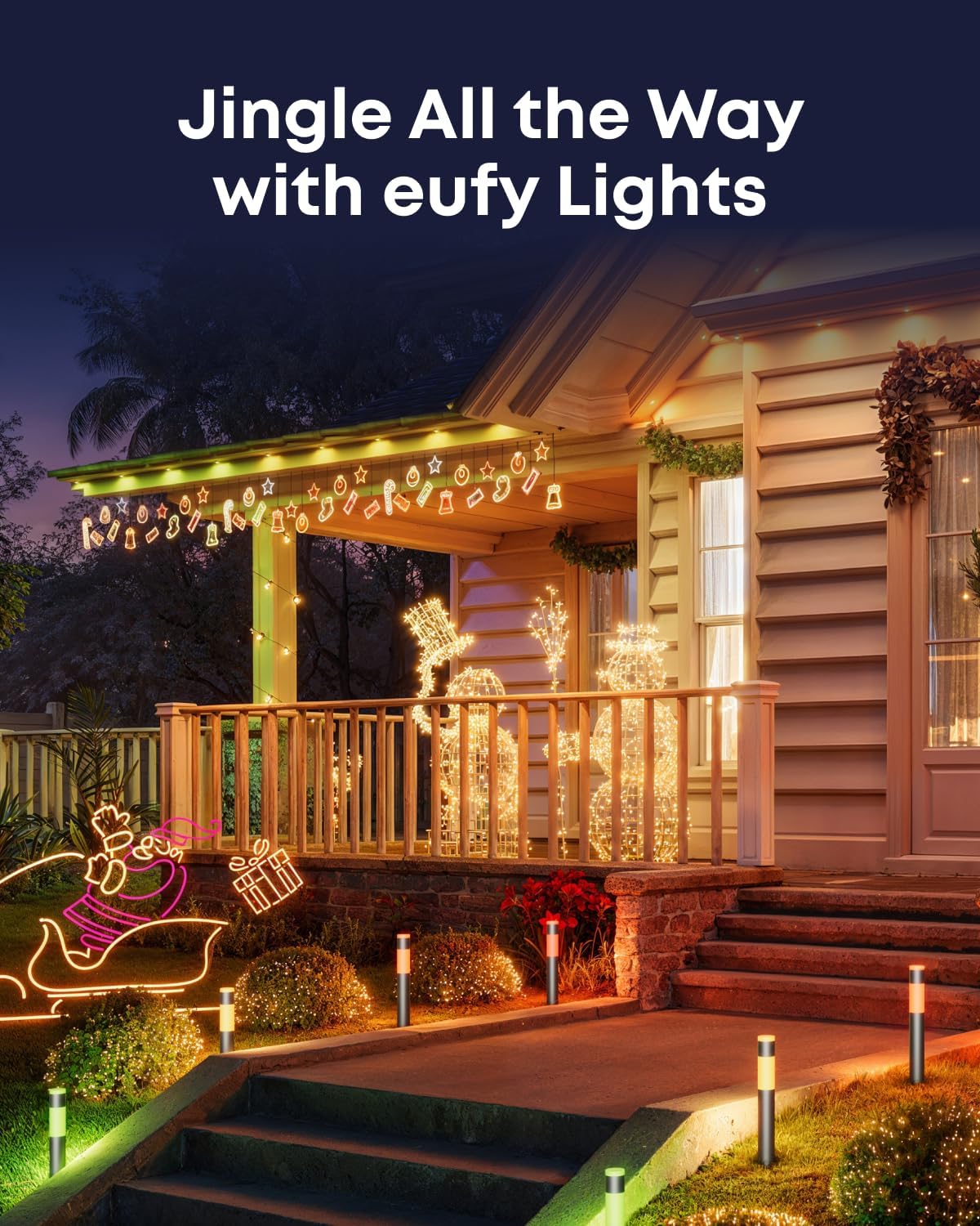 Detalle 2 de eufy Outdoor Pathway Lights E10 4-pack, 350 lm garden lights 🌳