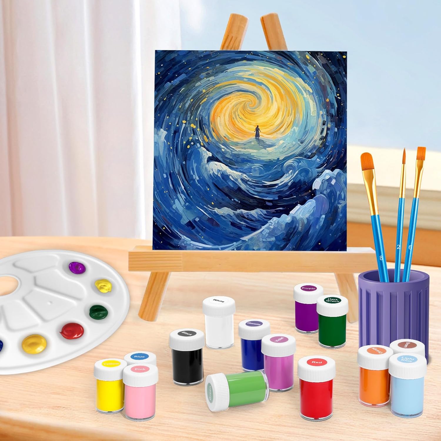 Thumbnail 3 de ARTKUNST Acrylfarben-Set (14 x 20 ml + 3 Pinsel) – wasserfest, lichtecht und schnell trocknend
