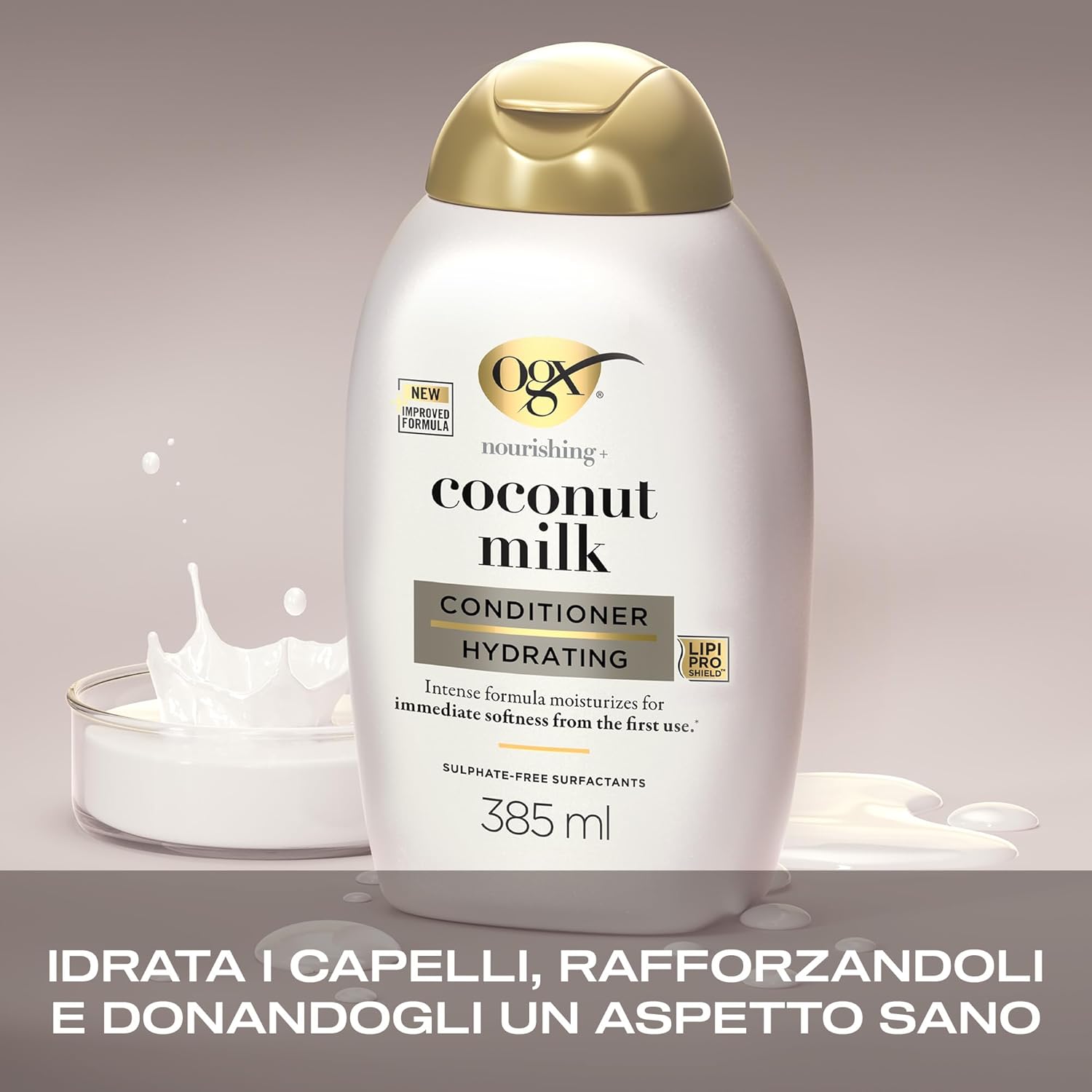 Thumbnail 2 de OGX Nourishing + Coconut Milk Conditioner: balsamo per capelli secchi con latte di cocco e proteine del latte (385 ml)