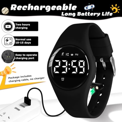 Detalle de BEN NEVIS Montre Enfant – Montre Sport Digitale pour 5–15 ans, étanche, réveil double et chronographe
