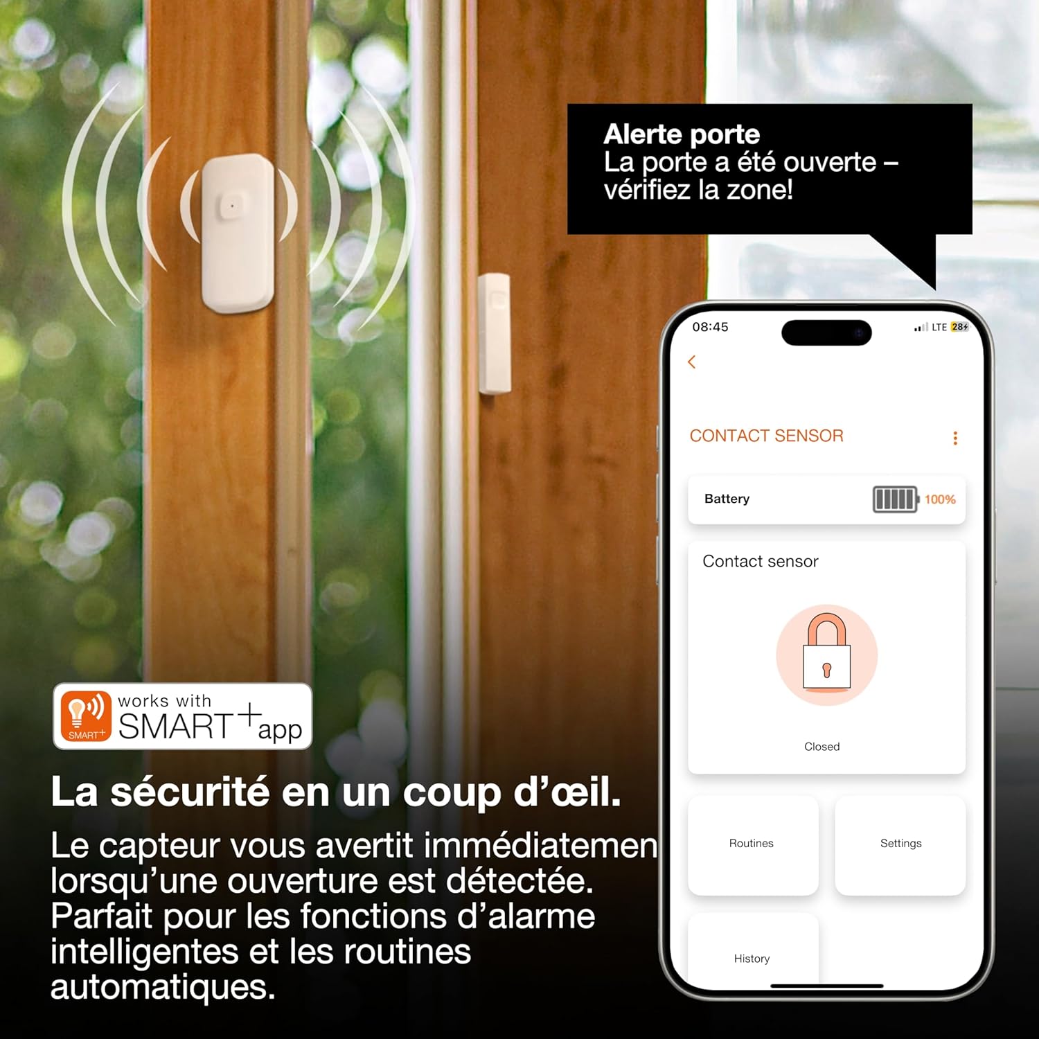 Thumbnail 5 de OSRAM Smart+ Capteur pour la détection de Portes et fenêtres Ouvertes — WiFi, IP20, Non gradable, Blanc