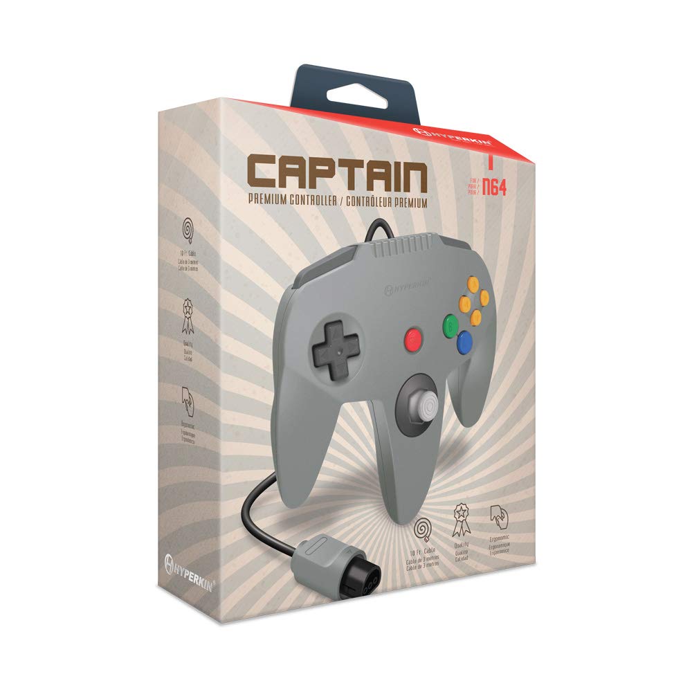 Thumbnail 1 de Hyperkin Captain Premium Wired Controller for Nintendo 64 – Gray (Retro Original Style)