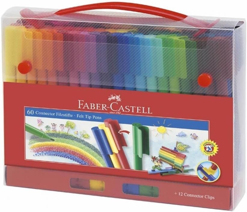 Thumbnail 3 de Faber-Castell 155560 Set Pennarelli Connector: 60 colori in valigetta da 74 pezzi per disegno e bricolage