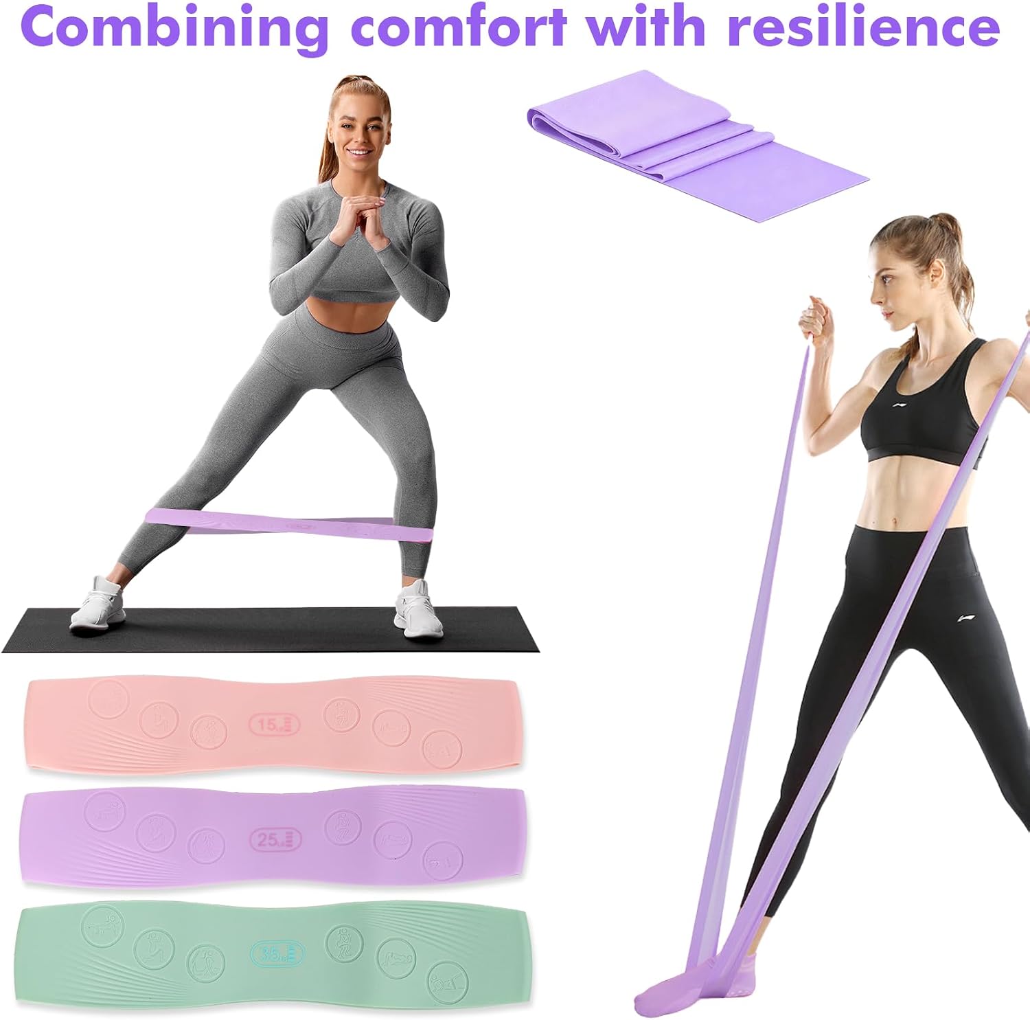 Detalle de LZDMY Pilates Equipment Ring Kit 15 PCS – Complete Home Fitness Set for Women