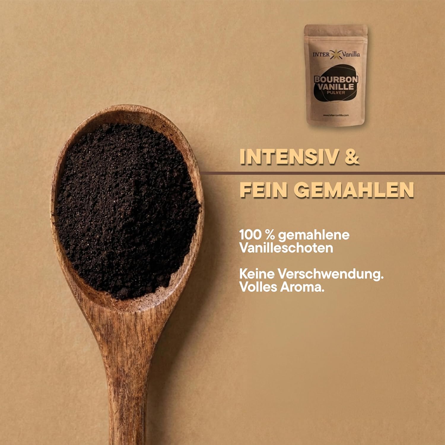 Detalle de InterVanilla Bourbon Vanillepulver 25 g – 100% Bourbon Vanille, Madagaskar
