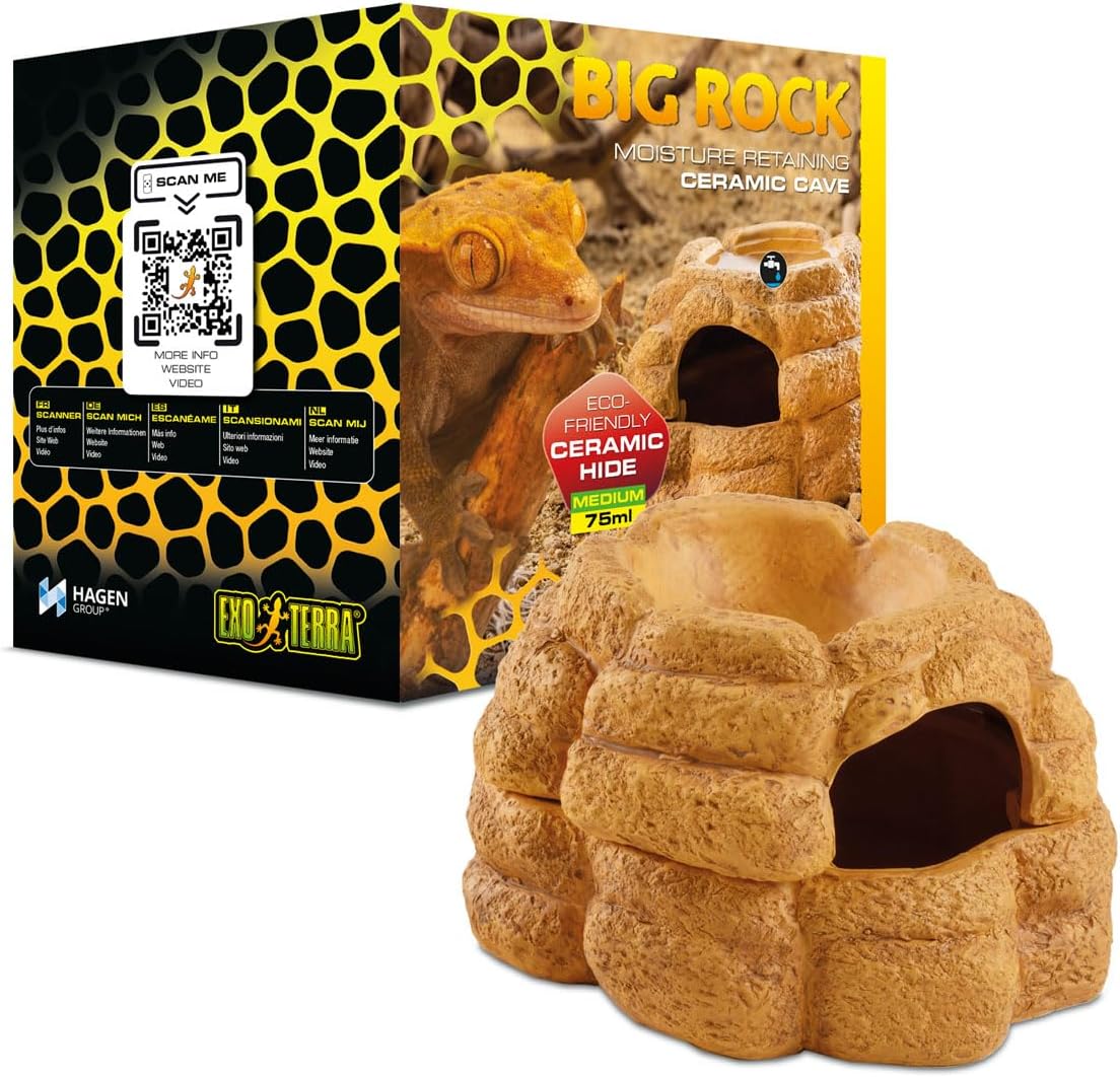 Exo Terra Grotte en céramique Big Rock avec couvercle – Taille M
