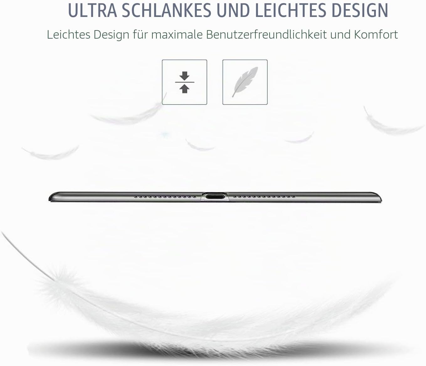 Detalle de ProCase Smart Case für iPad 6./5. Generation 9,7 Zoll - ultradünn, mattierte Rückseite in Grau