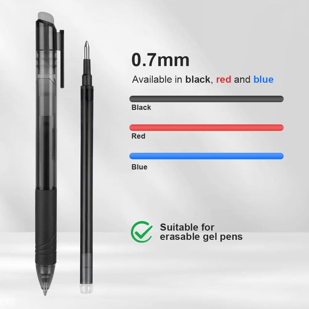 Thumbnail 6 de Vicloon ricariche per penna cancellabile, 12 refill con punta 0,7 mm (nero)