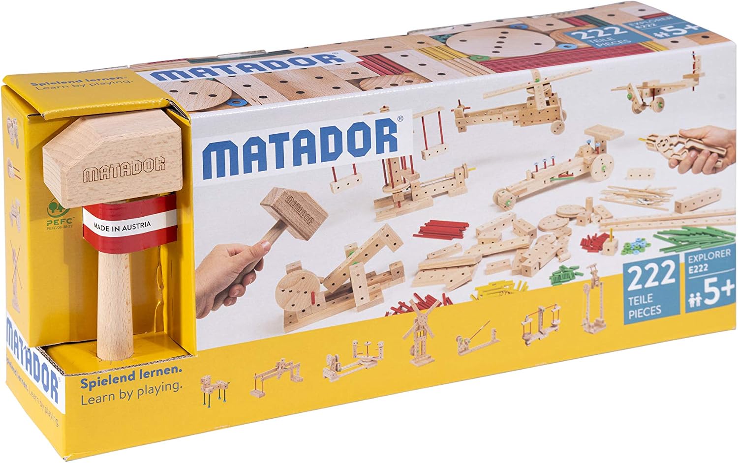 Detalle de Matador Explorer E318 – drewniany zestaw konstrukcyjny, 318 elementów