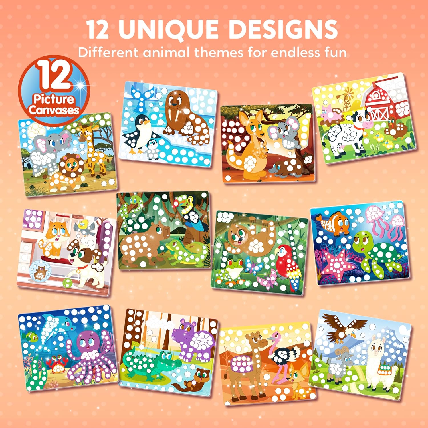 Thumbnail 1 de Klever Kits Dot Art Aktivität – Dot It Tiere, DIY Bastelset für Kinder ab 3+, ideal für Reisen