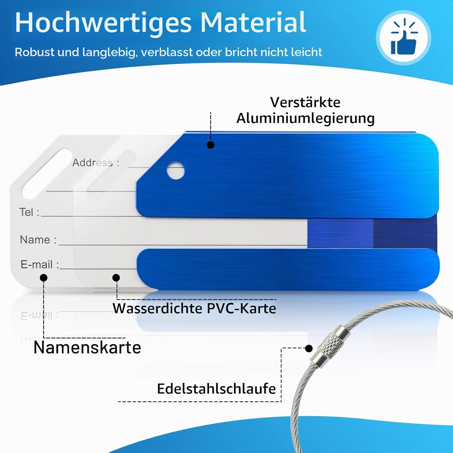 Thumbnail 3 de Wonwood_direct Kofferanhänger 6 Stück