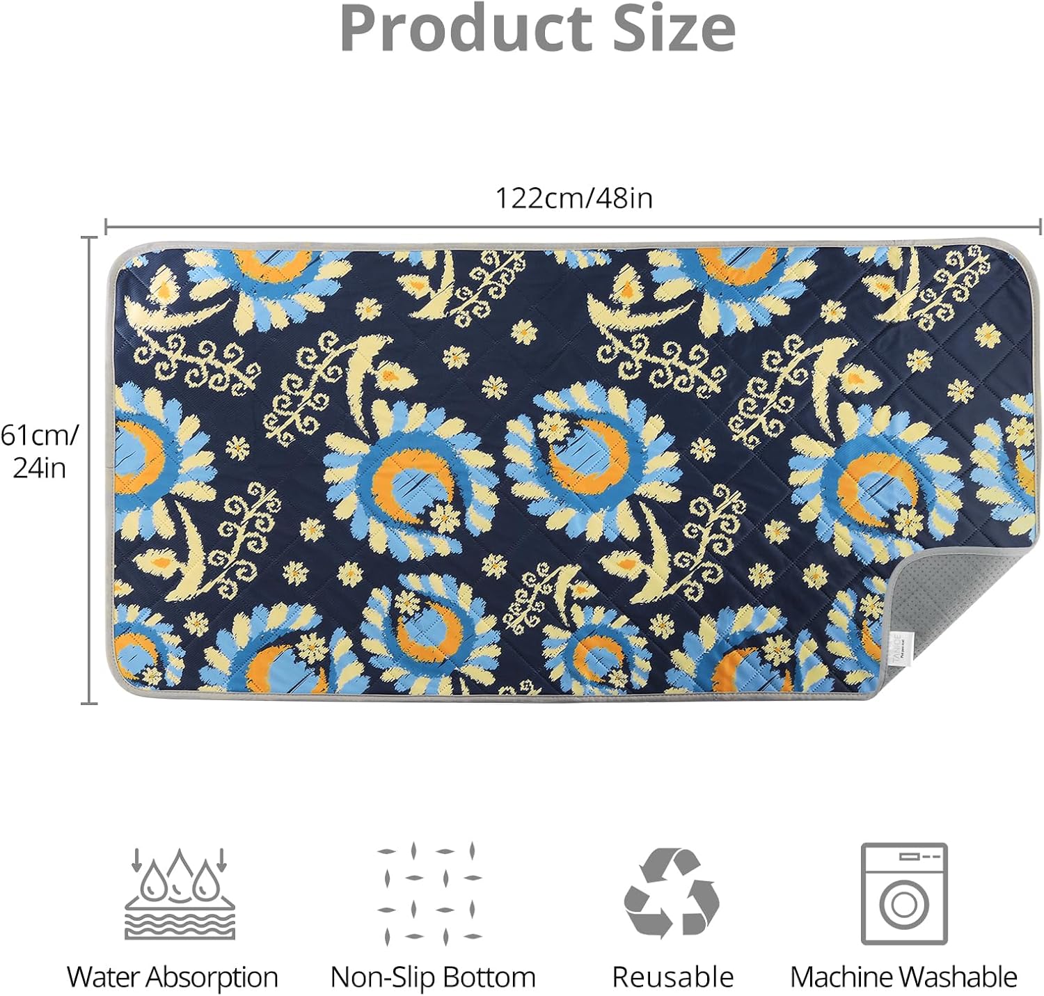 Detalle 2 de Tanice 2 Pack Guinea Pig Mats: Reusable, Washable Cage Liners (48" x 24")