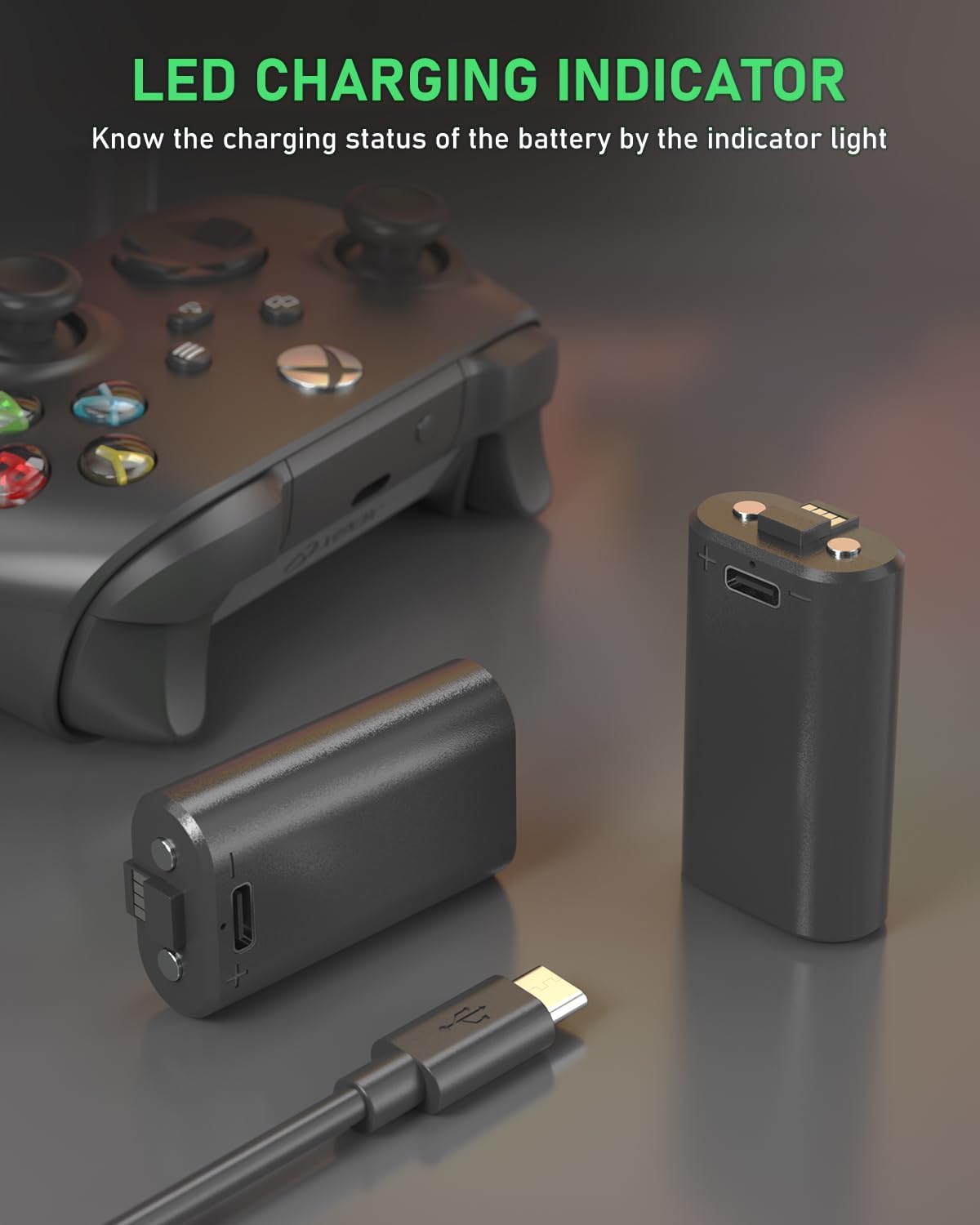 Thumbnail 6 de GKHERD C02 Rechargeable Xbox Controller Battery Pack, 2-Pack with USB-C