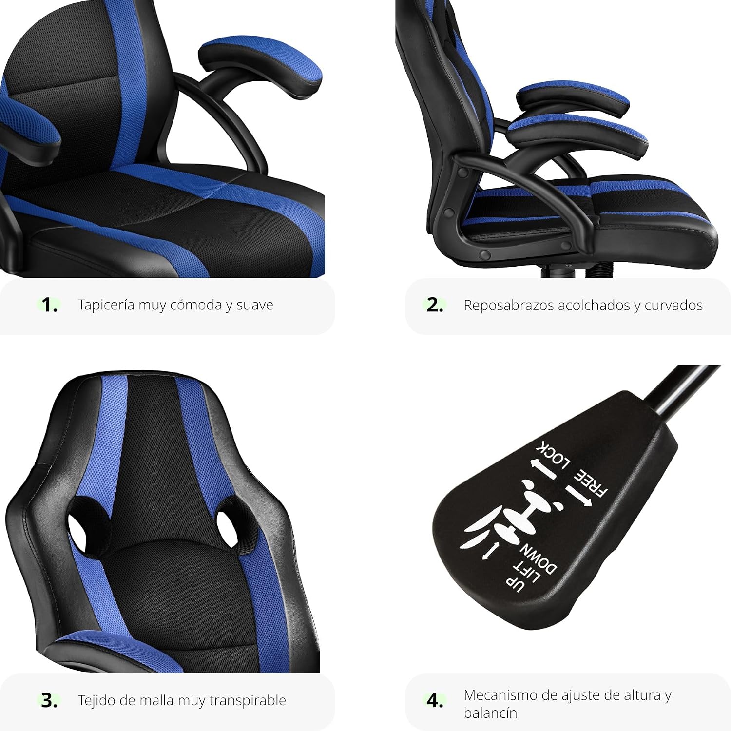 Thumbnail 4 de tectake Silla Gaming ergonómica con ajuste