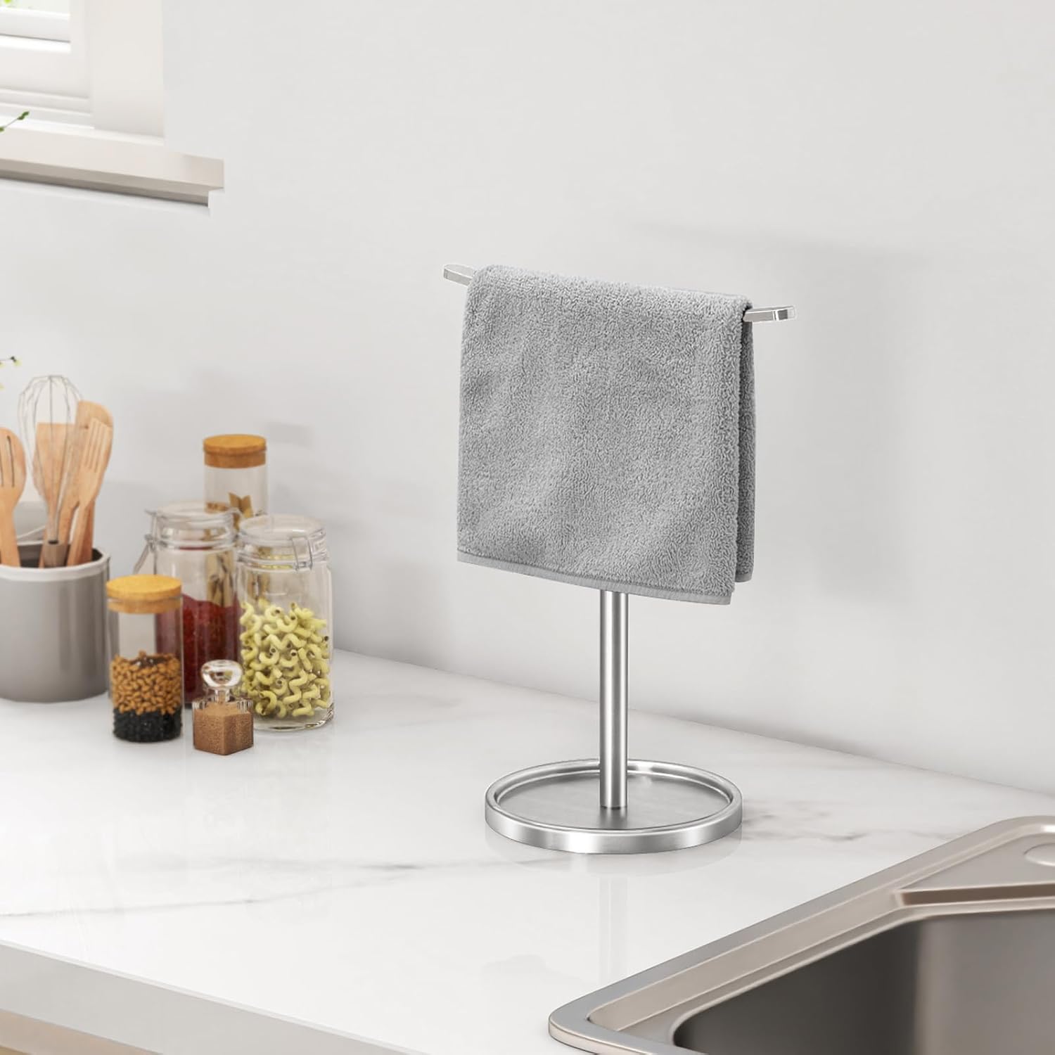 Thumbnail 6 de STWWO Hand Towel Holder Stand, Brushed Nickel
