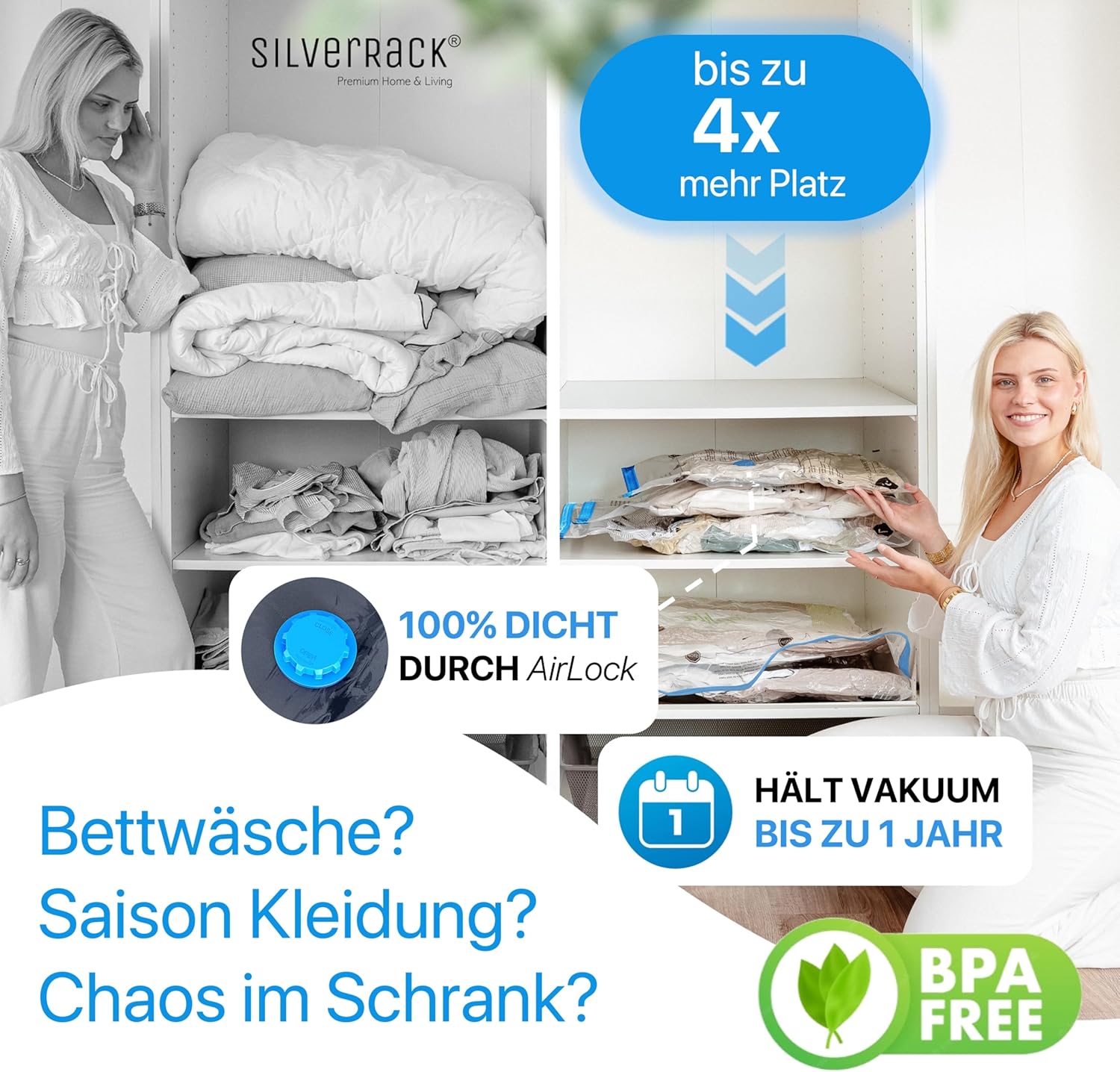 Detalle de SilverRack Vakuumbeutel für Bettdecken XL 6 Stück