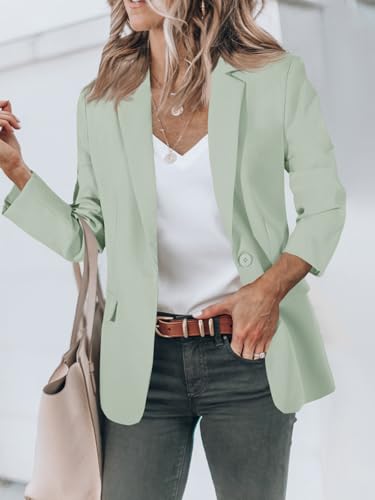 Detalle de Cicy Bell blazer da donna verde chiaro XL, foderato e con tasche con patta