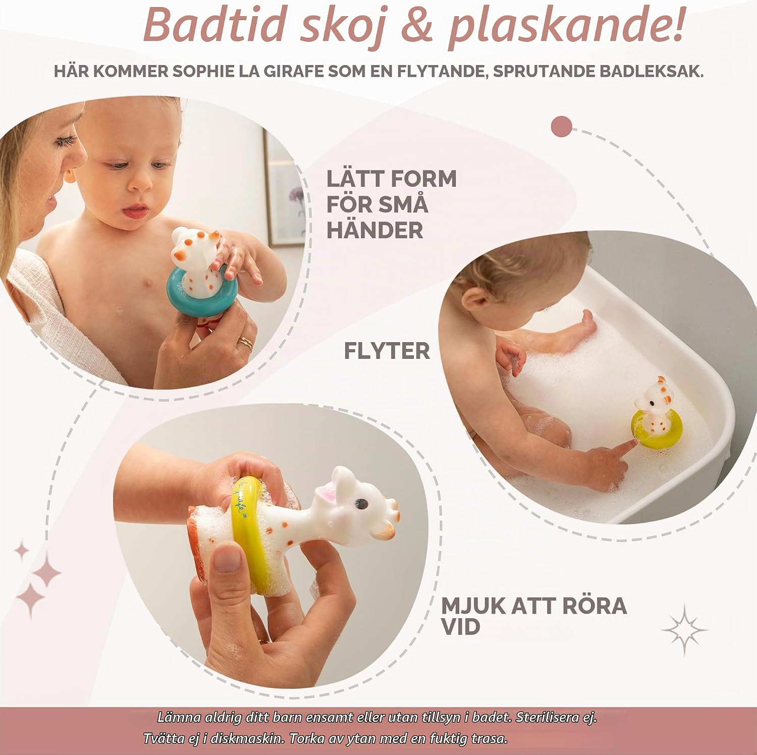 Detalle 2 de Sophie la girafe badleksak med flytande giraff i ftalatfri vinyl
