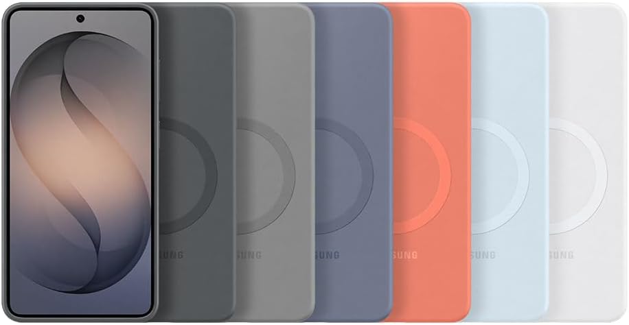 Detalle de Samsung Galaxy S26 — Coque magnétique en silicone rouge corail