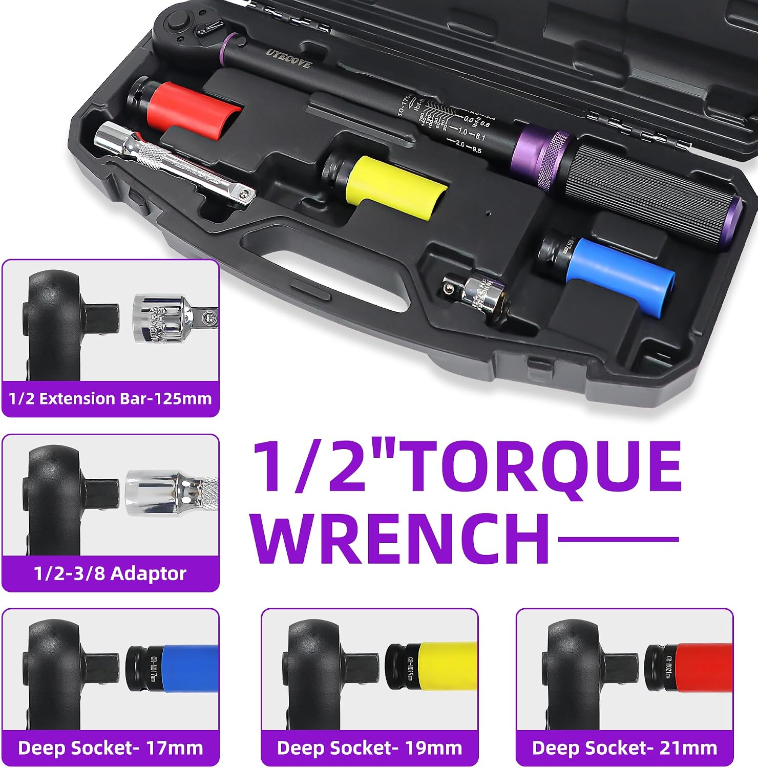 Thumbnail 6 de UYECOVE 1/2-Inch Drive Torque Wrench Set