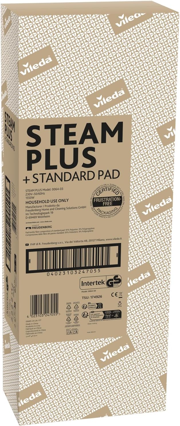 Detalle 2 de Vileda Steam Plus Dampfreiniger 15 s Aufheizzeit