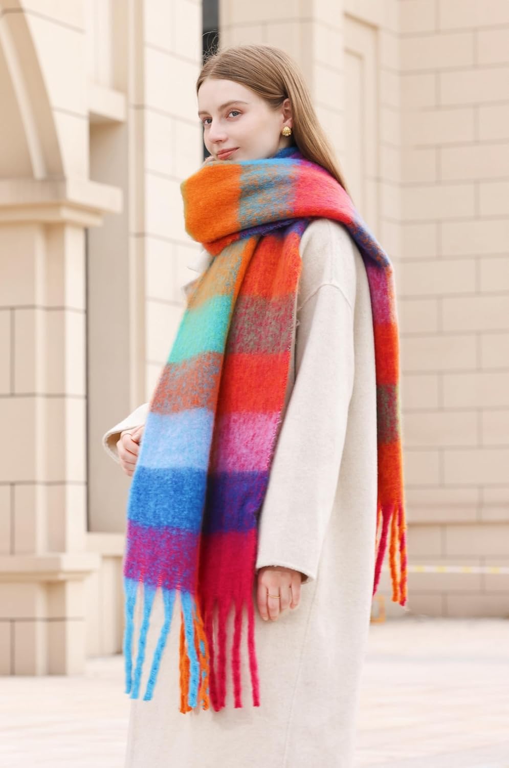 Thumbnail 4 de Wander Agio Winter Women Warm Scarf — Long Plaid 🧣