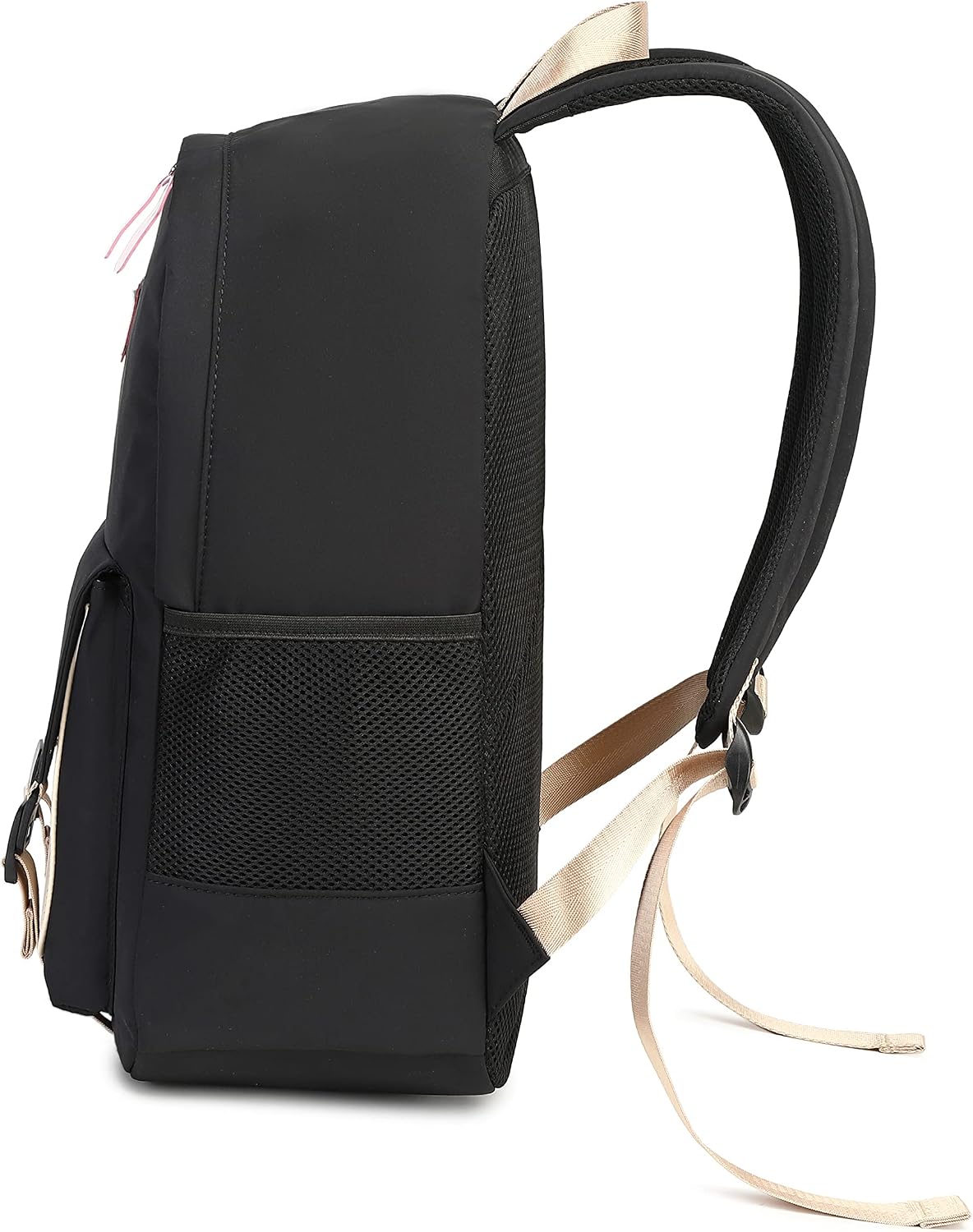 Detalle de Wadirum sac à dos stylisé adolescent (fille/étudiant) noir et kaki, compartiment ordinateur et poches pratiques