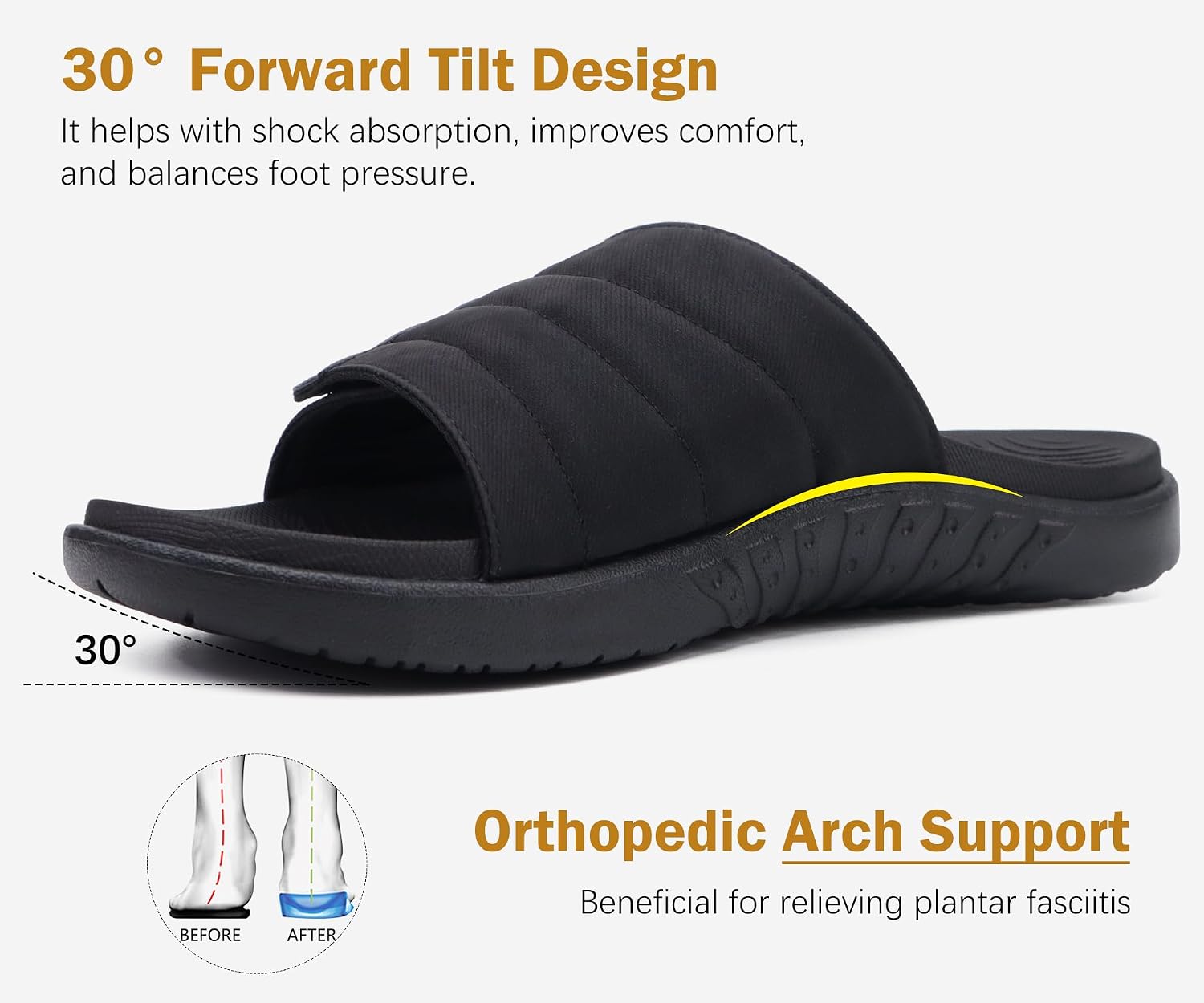 Detalle 2 de ONCAI Men's Sandals with Adjustable Straps and Orthotic Arch Support