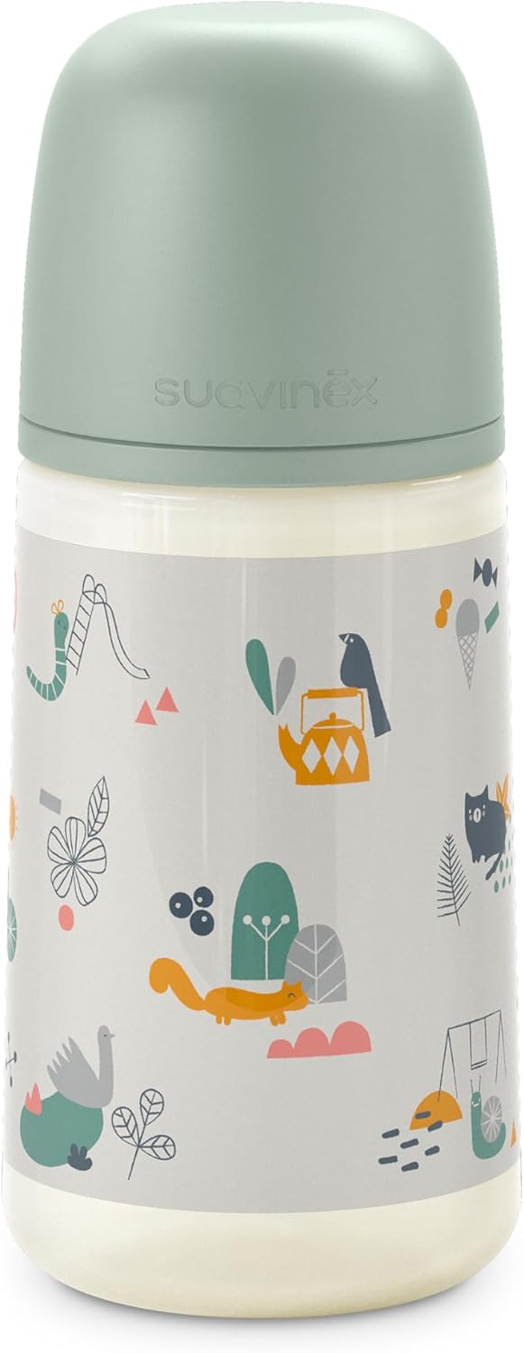 Detalle de Suavinex Biberon 270 ml con tettarella SX Pro e valvola anticolica – Walk in the Park Verde