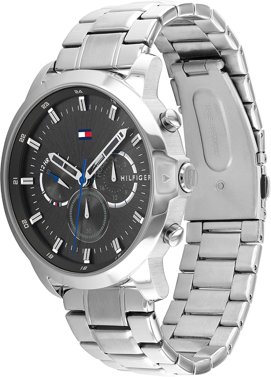 Detalle de Tommy Hilfiger Multi Zifferblatt Quarz Uhr für Herren – Edelstahl- oder Lederarmband