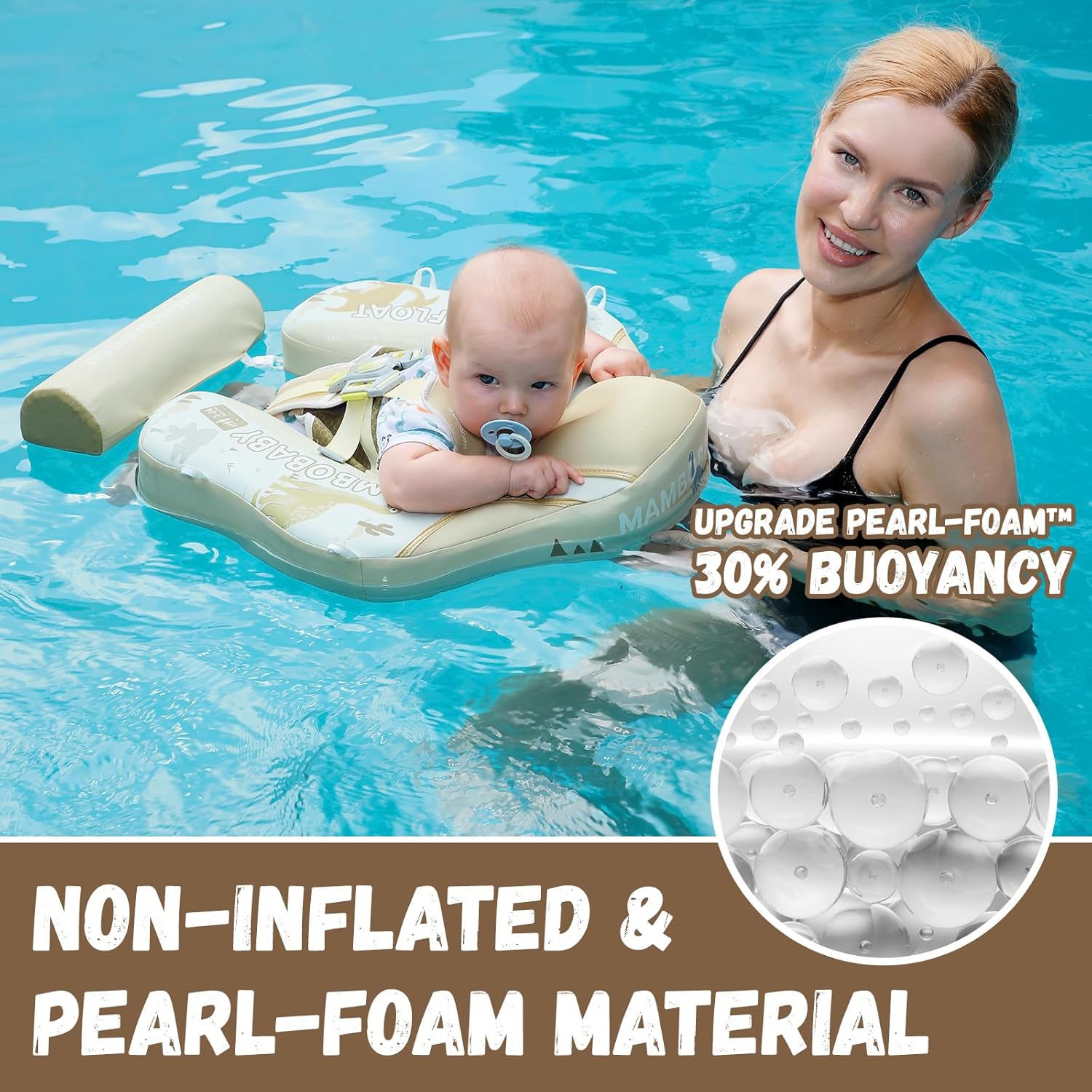 Detalle de GENTEACO Mambobaby Baby Swim Float with Canopy (Non-Inflatable, 3–24 Months)