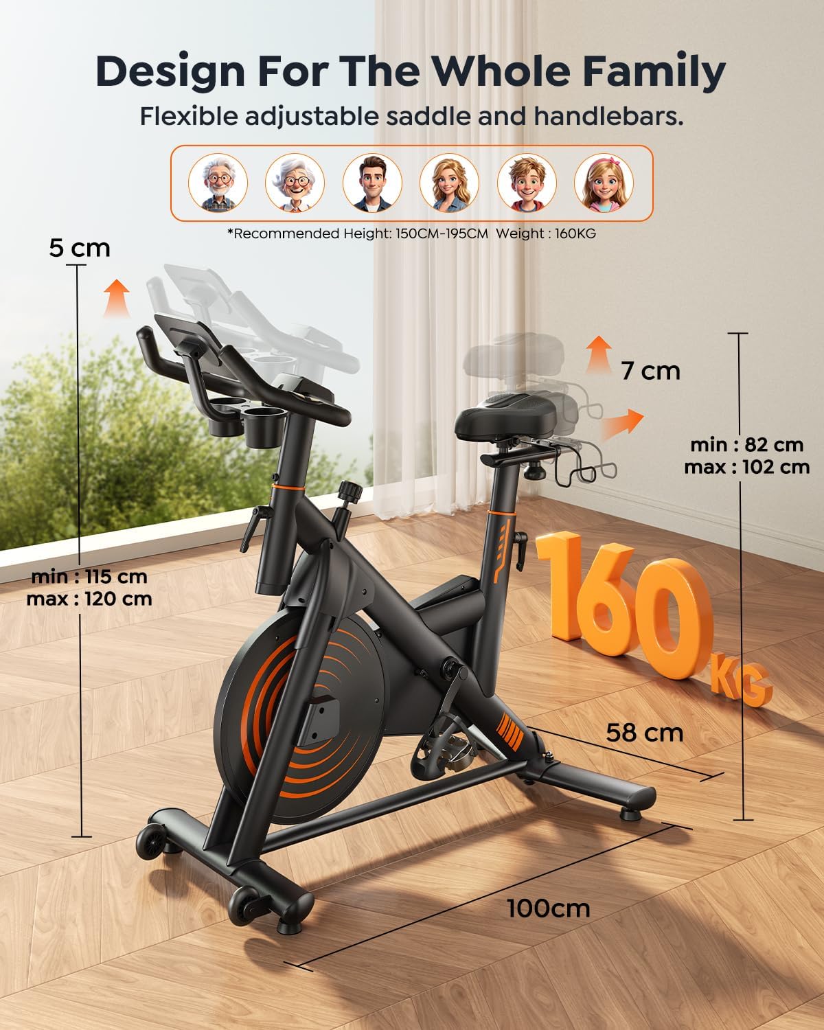 Thumbnail 6 de Burever Exercise Bike with LED Display